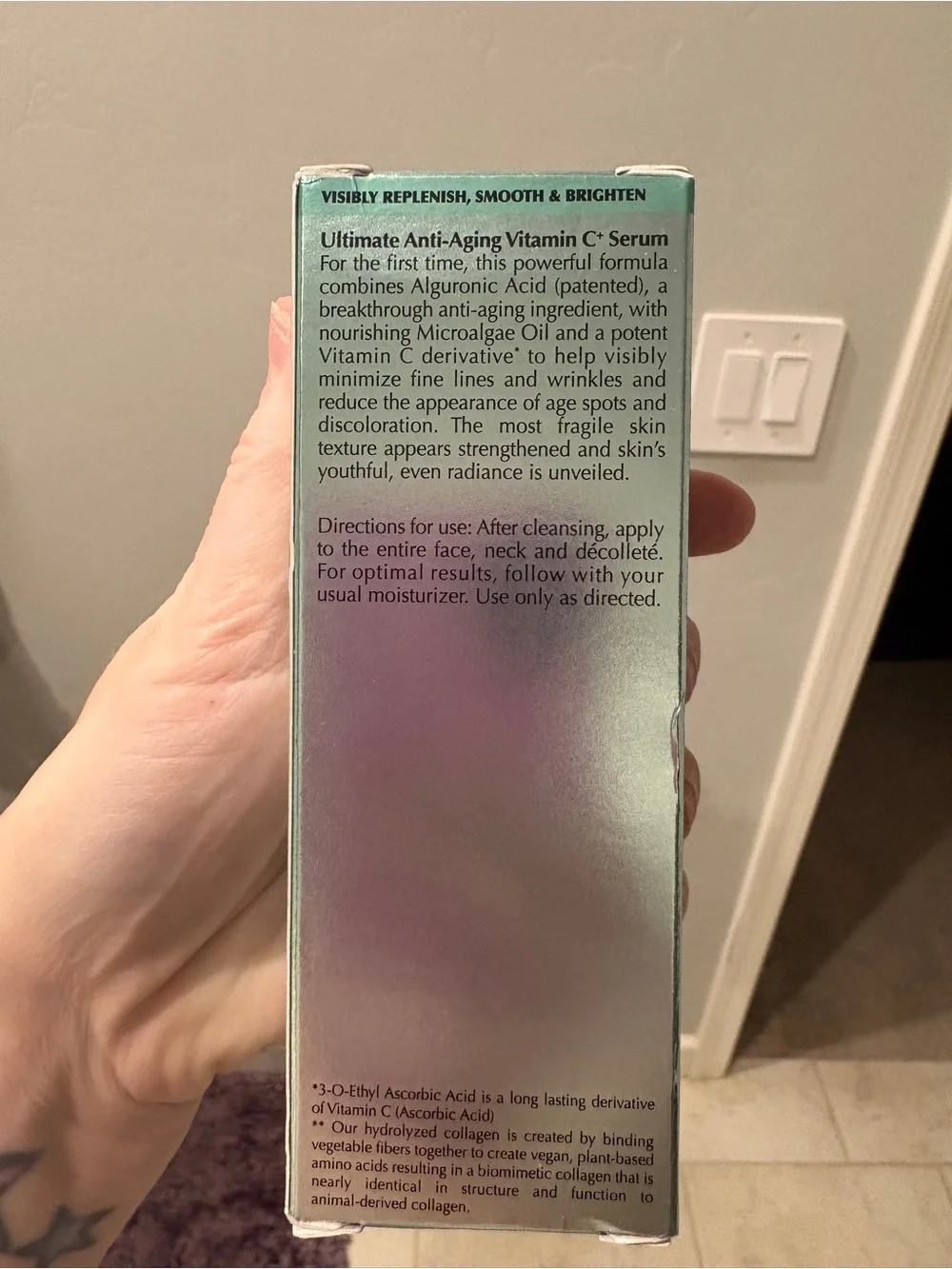 Algenist Serum in Mint and Metallic Silver Bottle